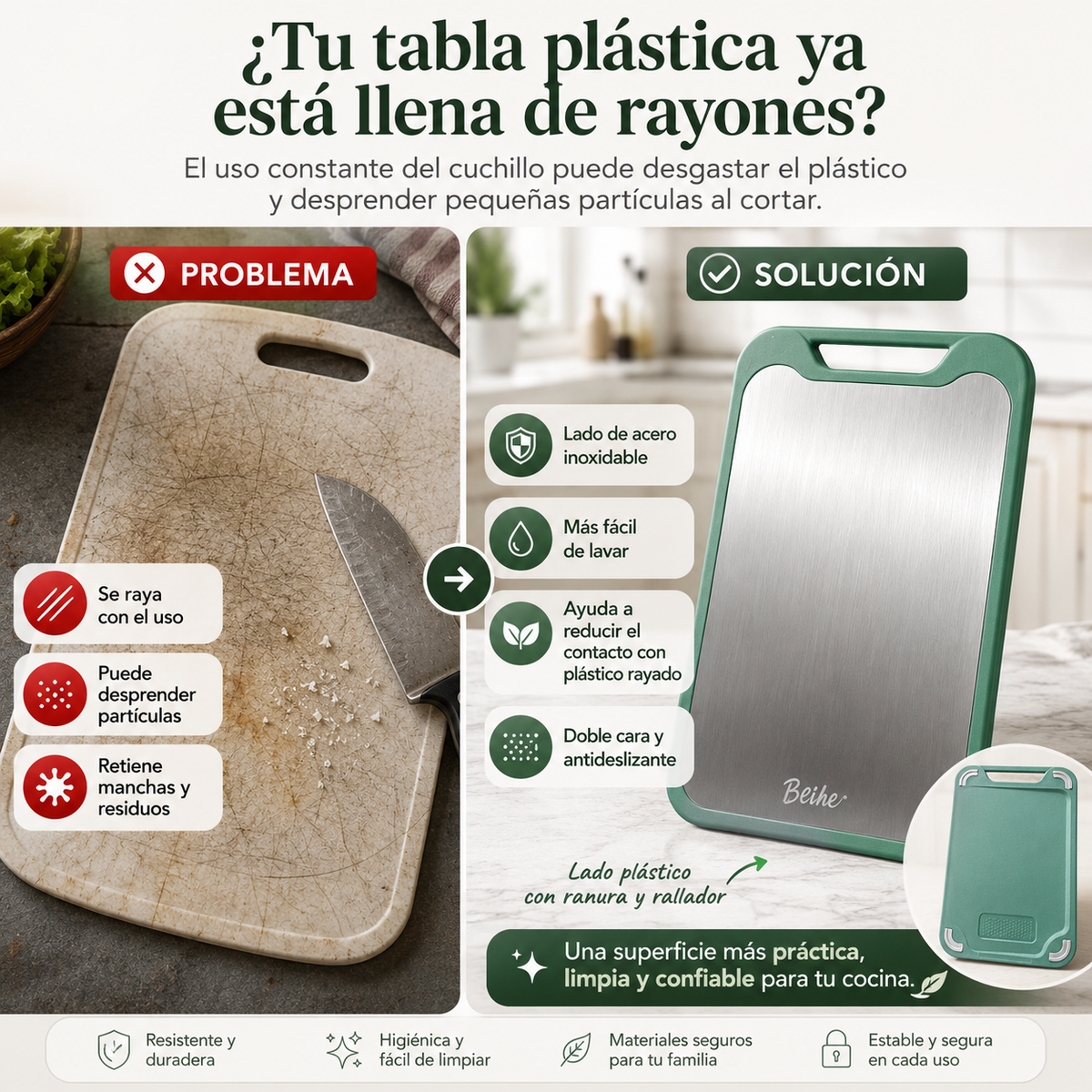 Tabla para Cortar de Acero Inoxidable